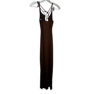 7Day‎ Wknd Lace Up Midi Dress Knit Strappy Small